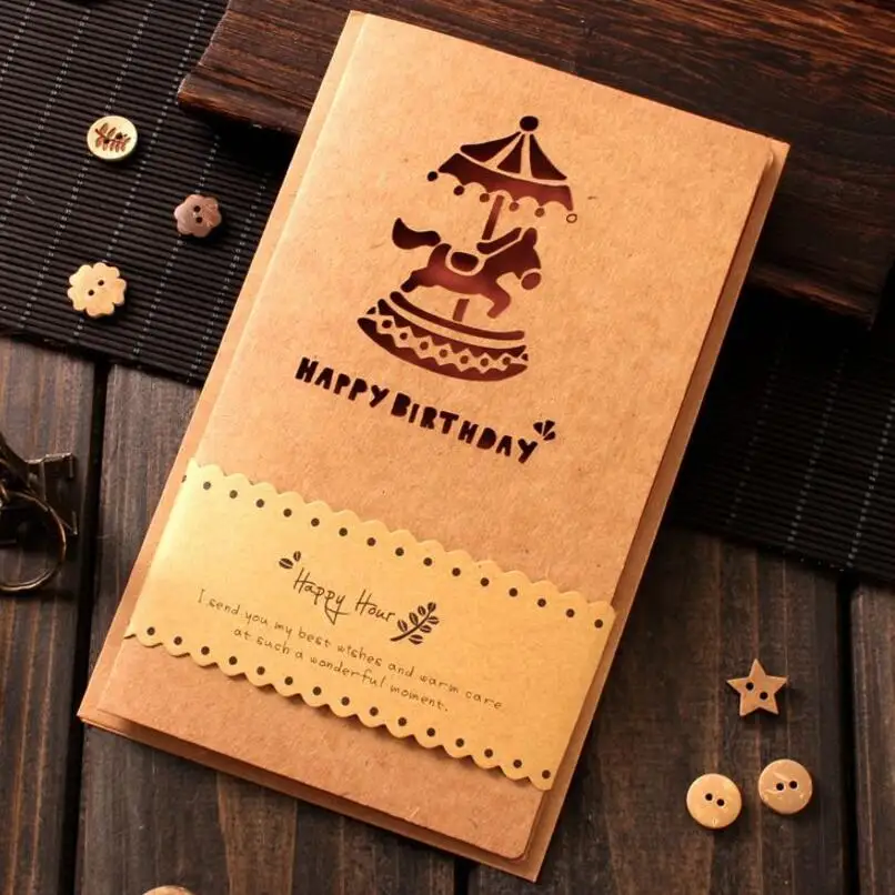 

Vintage Kraft Paper Envelope with Invitation Card for Wedding / Birthday Party / Business Greeting Card Event & Party 10pcs/pack