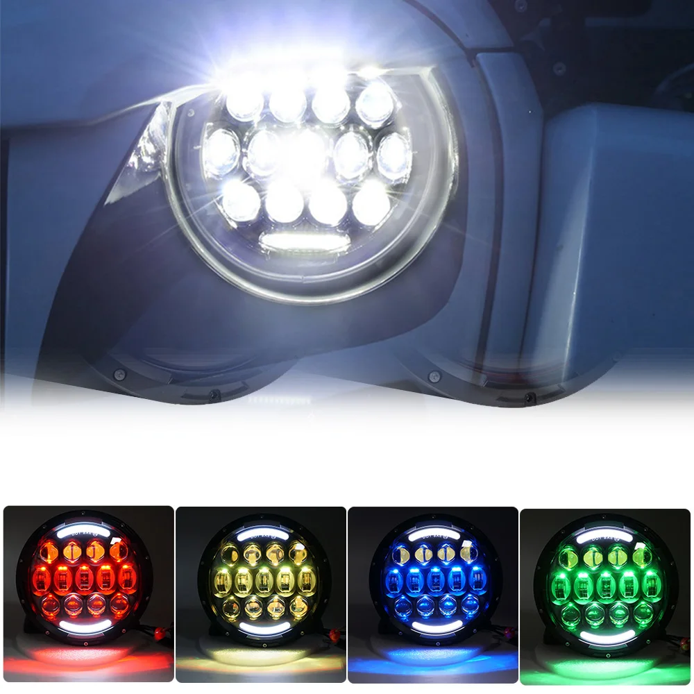 105 Вт 7 дюймов светодиодные фары Ангельские Глазки RGB Hi/Lo луч сигнала поворота DRL