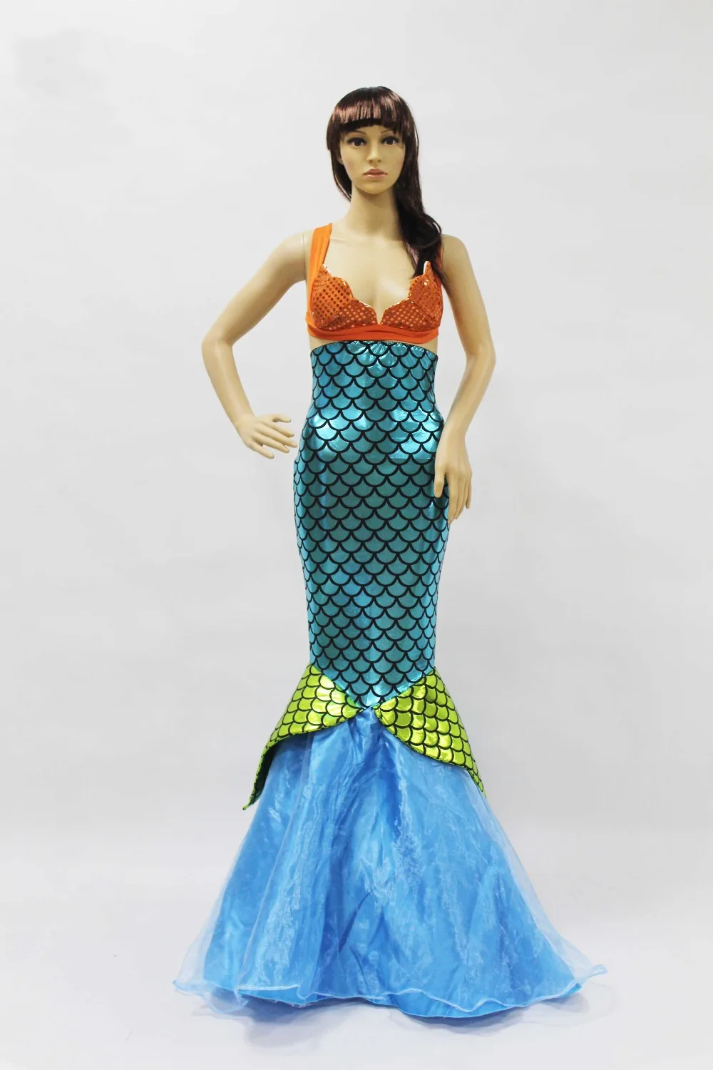 Горячая Распродажа Женский костюм русалки косплей на Хэллоуин платье