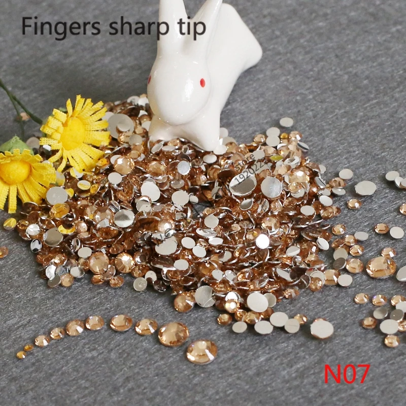 1000 шт SS6 SS30 смешанные размеры очаровательное красивое шампанское 14 граней