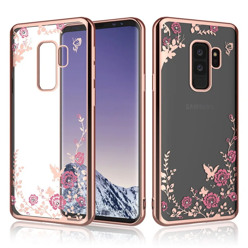 Магнитная подставка чехол для samsung Galaxy S8 S9 S10 плюс S10e Note 9 8 A10 A30 A40 A50 A70 M10 M20 M30 мягкий чехол с изображением цветка+ веревка
