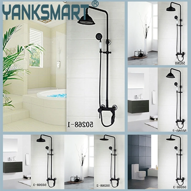 

Bathroom Shower Faucet Classic ORB Plating Bathroom Shower Faucet Set Wall Mounted Rainfall Bathtub Faucet Mixer Faucet Tap