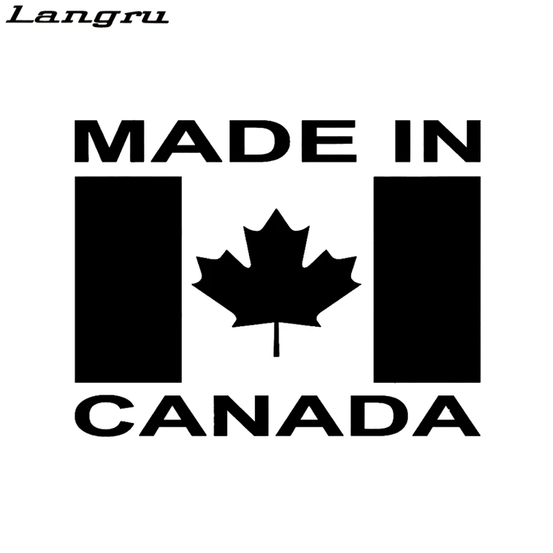 

Langru Made In Canada Art Lettering Maple Leaf Flag Car Sticker Van Window Bumper Car Decor Vinyl Decal Jdm