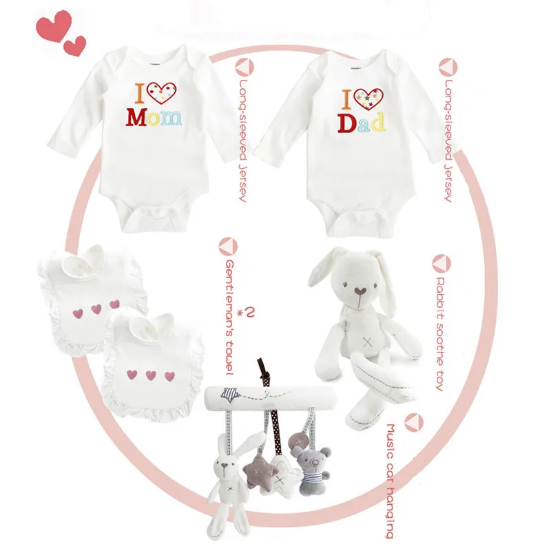 Детский комплект одежды из 6 предметов для младенцев Детские хлопковые