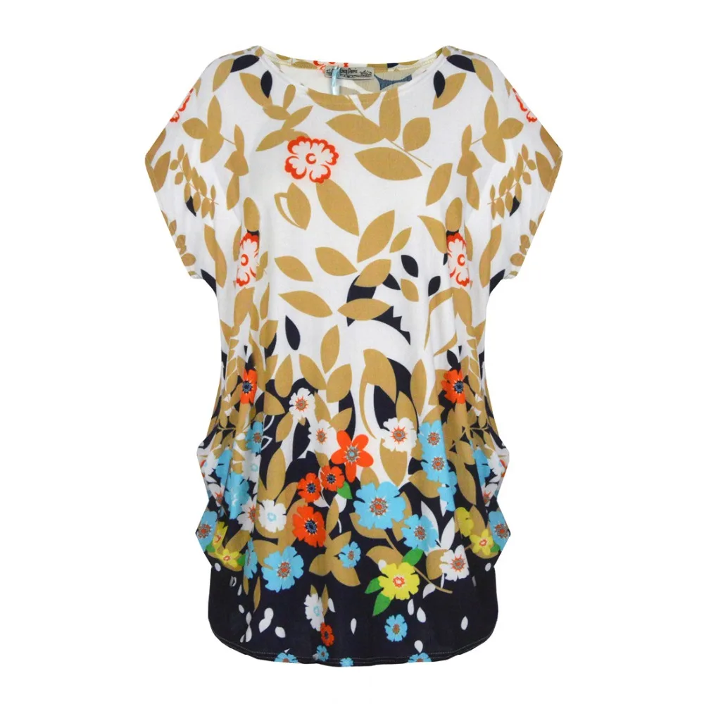 NEW 2018 spring summer women casual print short sleeve o-neck tops &amp tees plus size loose t shirts tunic | Женская одежда