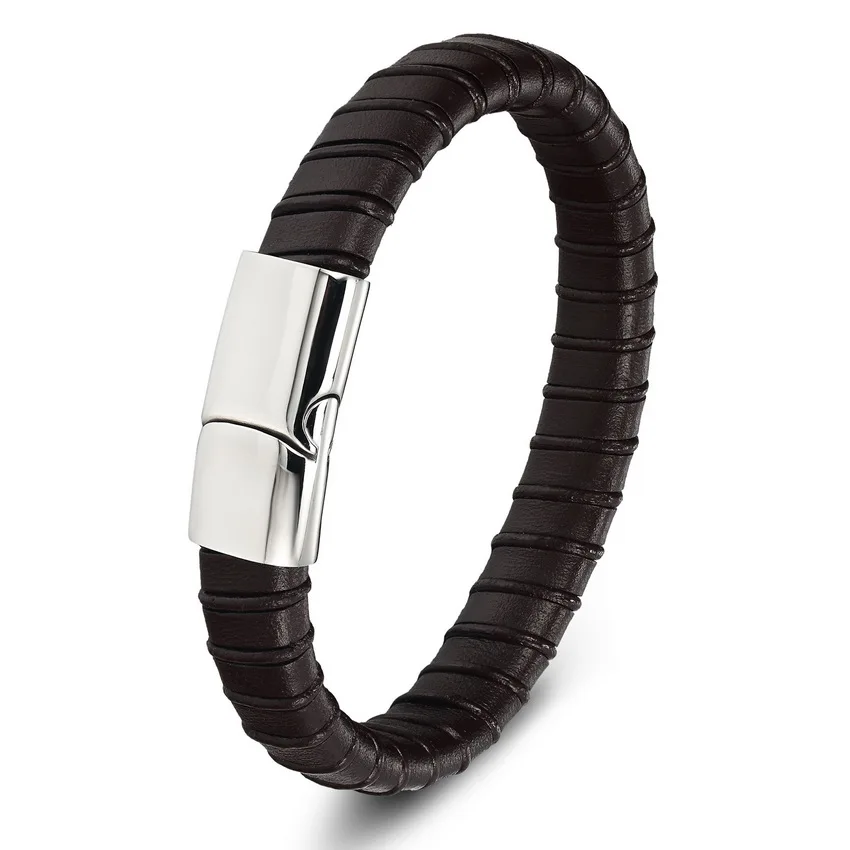 Модные ювелирные изделия из натуральной кожи и нержавеющей стали очаровательный