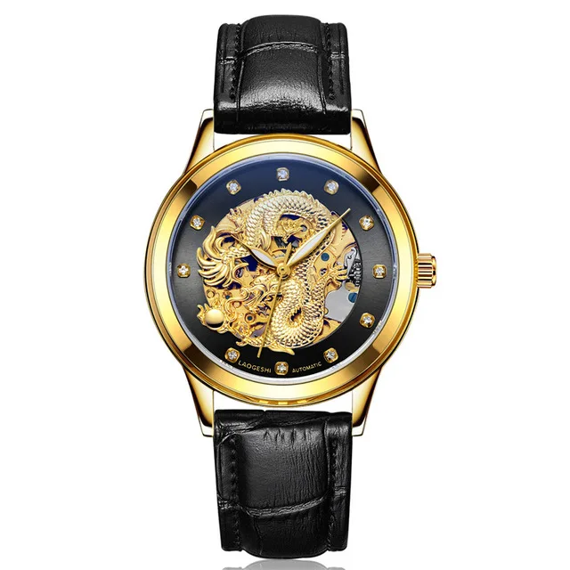 Роскошные Брендовые мужские и женские часы LAOGESHI для влюбленных из дракона