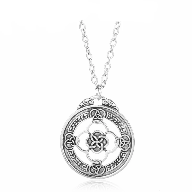 Серия Outlander, шотландское ожерелье, цветок, кристалл, олень, амулет с узелком, подвеска, ожерелье для женщин и мужчин, Ирландский Крест вечности, ювелирное изделие