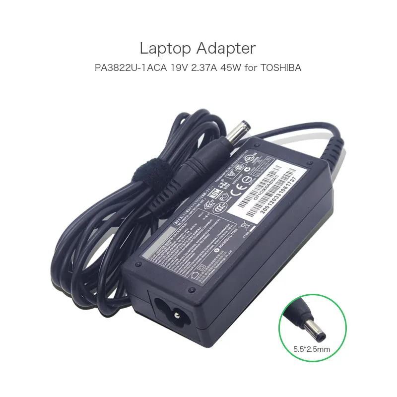Новые оригинальные 19V 2.37A 45 Вт Зарядное устройство для ноутбука Toshiba PA3822U 1ACA PA3822E 1AC3