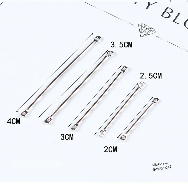 50pcS/bag diy Double Cylinder Connecting Rod Metal Earrings Ear Clip Hook Handmade Jewelry Materials Accessories | Украшения и