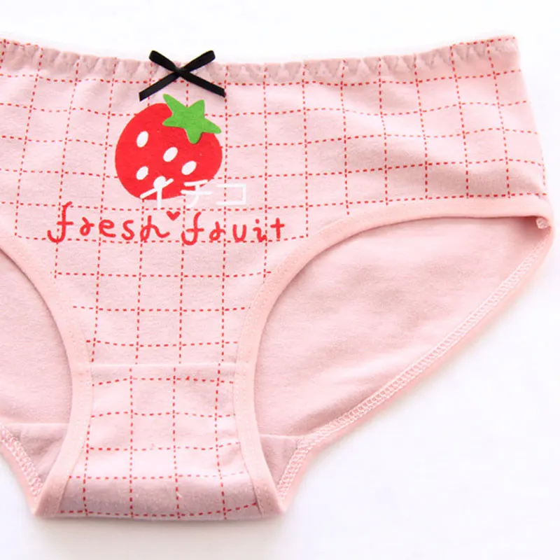 Нижнее белье для девочек с героями мультфильмов каваи фруктовым принтом трусики