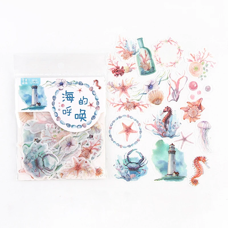 40 шт. цветная наклейка для морского организма фотоальбом Васи бумажный стикер