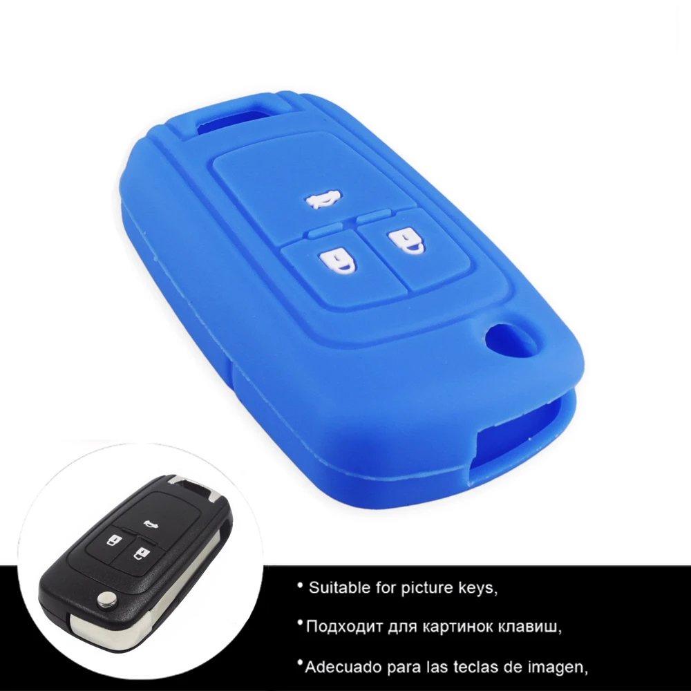 Dandkey 3 BT Silicone Car Key Cover Case For Chevrolet Cruze Aveo Buick Opel Corsa Antara Zafira Meriva Insignia Flip Remote | Автомобили