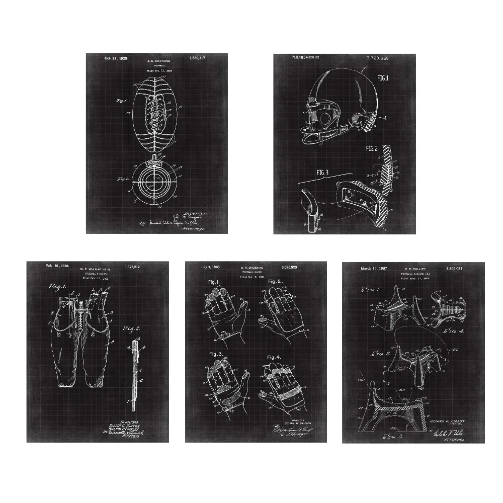 Винтажное Лакированное искусство для американского футбола и регби шлем брюки