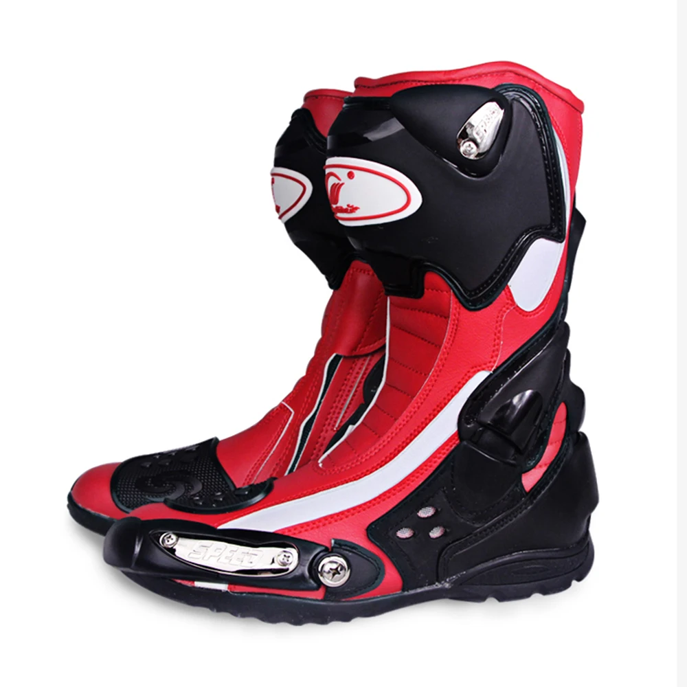 B1002 Red PRO-BIKER/мотоциклетные ботинки; мужские ботинки для верховой езды; гоночные ботинки для мотокросса; мотоциклетные ботинки для езды по бездорожью; Водонепроницаемая Обувь - Цвет: B1002 Red