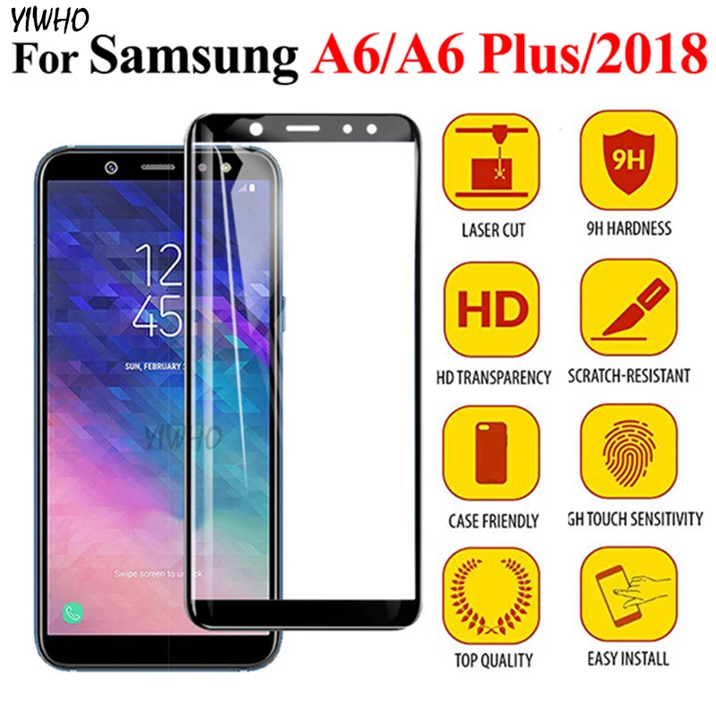 Защитное стекло для Samsung A6 защитный чехол Galaxy Plus 2018 закаленное пленка Galax A 6