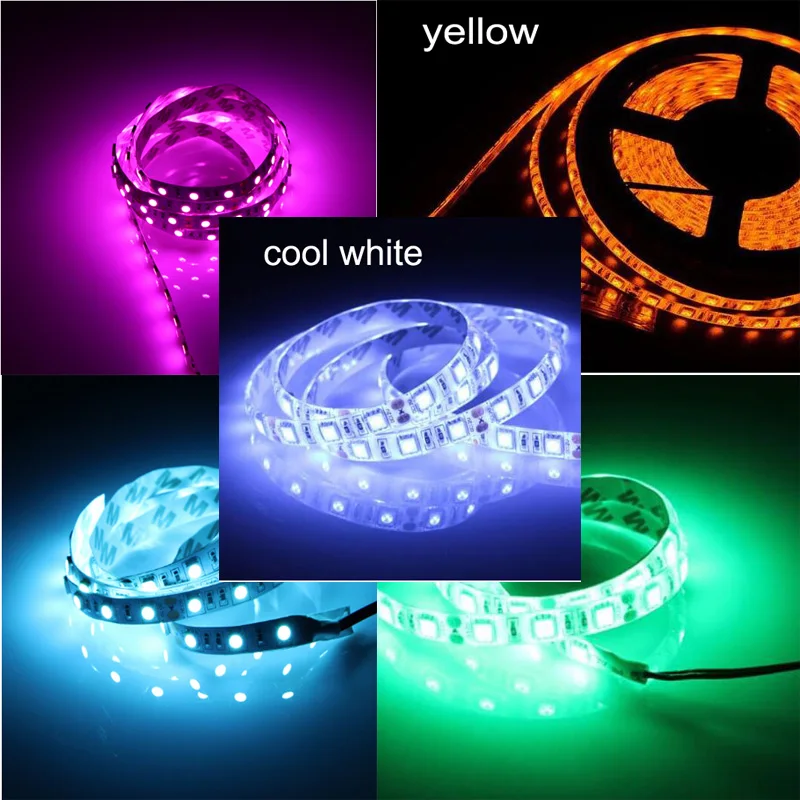 Светодиодная лента 5050 DC12V 60 светодиодов/м RGB 300 светодиодов 5 м/лот белый теплый