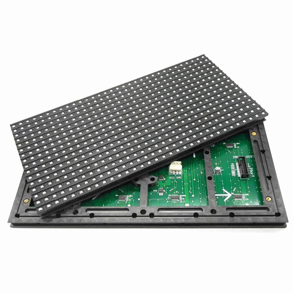 

2pcs free ship SMD P10 Red semi-outdoor indoor display module 32*16 pixels 320*160mm High brightness hub12 for scrolling message