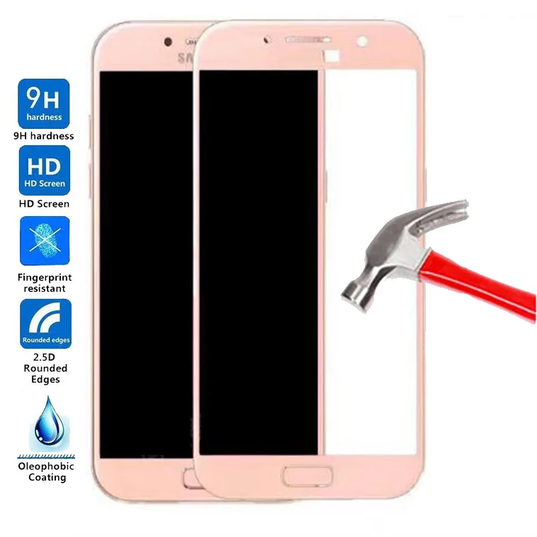 

Full cover Glass film For Samsung A7 2017 A720 2.5D Premium Tempered Glass For Samsung A7 2017 A720 Screen protector