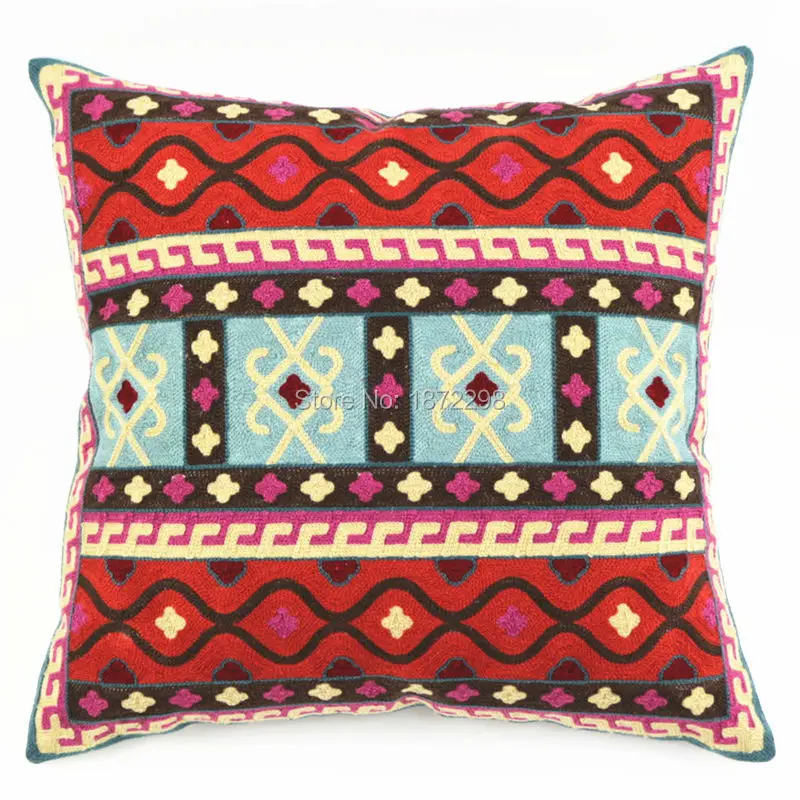 

Free Shipping 45X45cm Canvas Wool Embroidery Throw Pillow Case Cushion Cover No Core HT-CCWEC-B-21-23