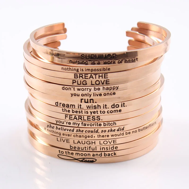 Женский браслет из нержавеющей стали с выгравированными мотивами|mantra bracelet|bracelet