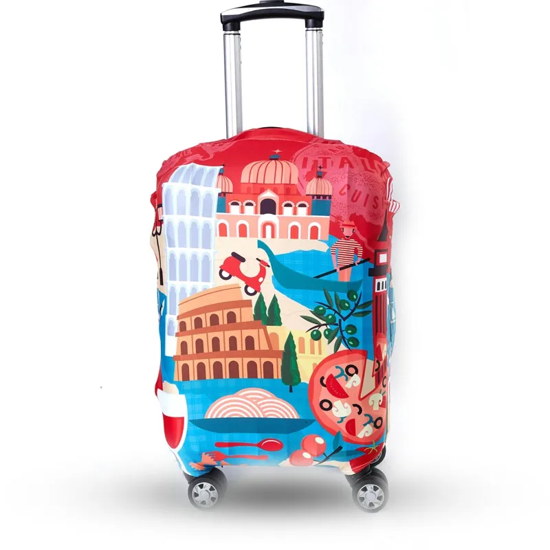 OKOKC эластичный дорожный защитный чехол на чемодан с мультяшным лицом подходит