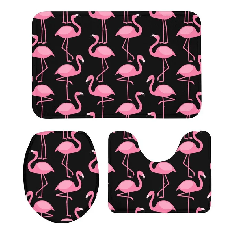 3 шт. подушка для унитаза костюм животные Фламинго 3D печать коврики Нескользящая