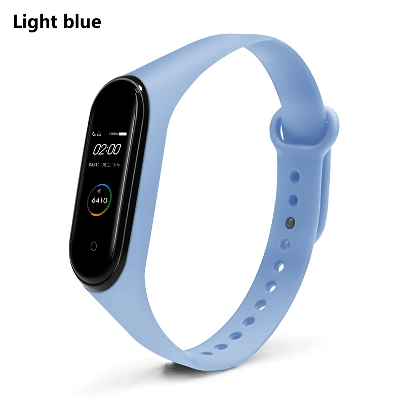 Light Blue BOORUI для xiaomi mi band 4 ремешок Модный Цветной mi band 4 ремешок силиконовый mi band 4 Ремень Замена для xiaomi mi 4 band - Цвет: Light Blue
