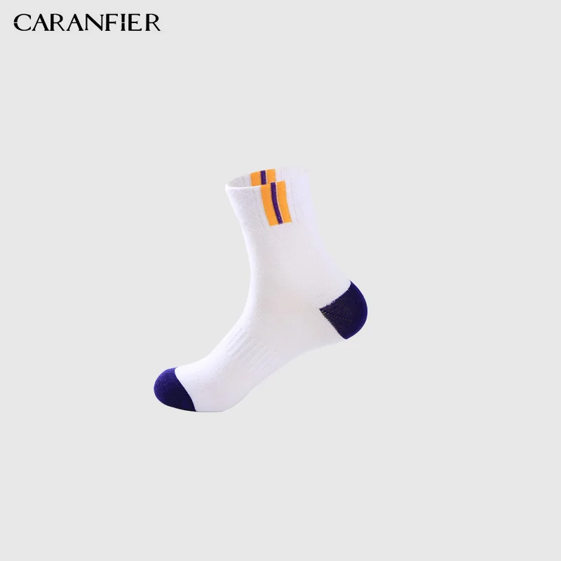 CARANFIER мужские хлопковые носки осень зима длинные Пот абсорбирующие