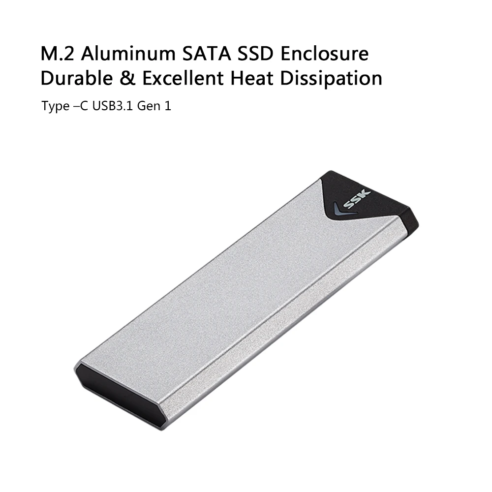 SSK алюминиевого сплава M.2 2242/2260/2280 Тип-C мобильный корпус SSD, HDD жесткий диск чехол M.2(NGFF) SATA Интерфейс SSD HE-C320