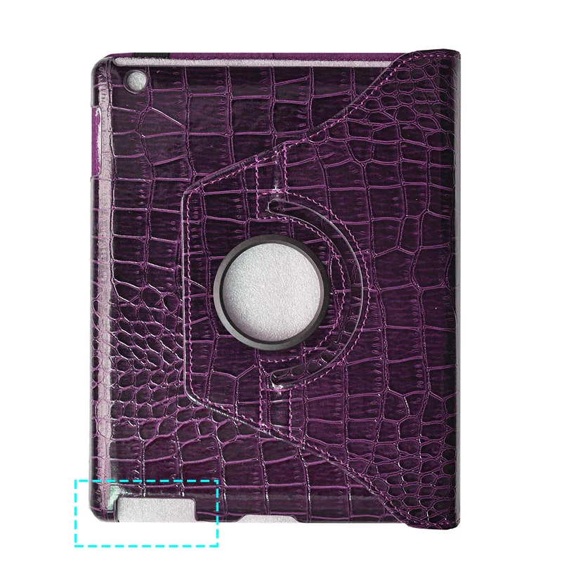 Purple-EYW-234 Чехол для планшета для Apple ipad 2 3 4, старая модель, 360 вращение, Крокодиловая Кожа, защитный рукав, поворотный Чехол, оболочка для ipad 2/3/4 - Цвет: Purple-EYW-234