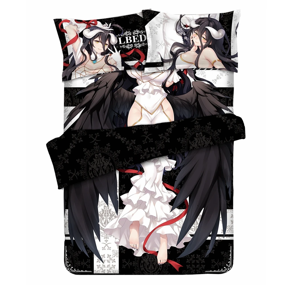 Персонаж Аниме Overlord Albedo Otaku постельное белье Комплект постельного белья простыня или пододеяльник с двумя наволочками