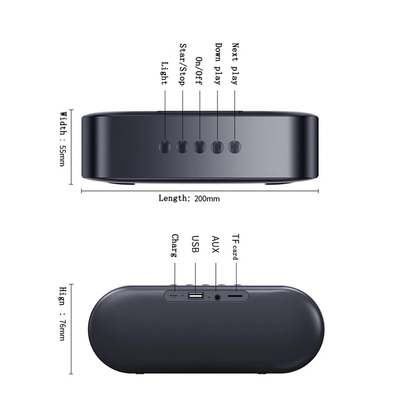 Портативный беспроводной Bluetooth динамик 5,0 с громким стерео звуком богатый бас 66ft Bluetooth Диапазон