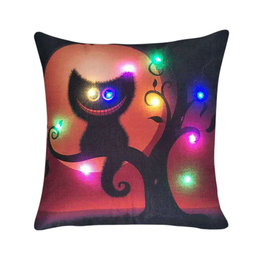 Чехол для подушки на Хэллоуин светодиодный чехол домашний декор наволочка