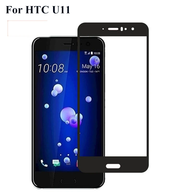 5PCS Black Ultra-Thin screen protector Tempered Glass For HTC U11 U 11 full Screen protective | Мобильные телефоны и