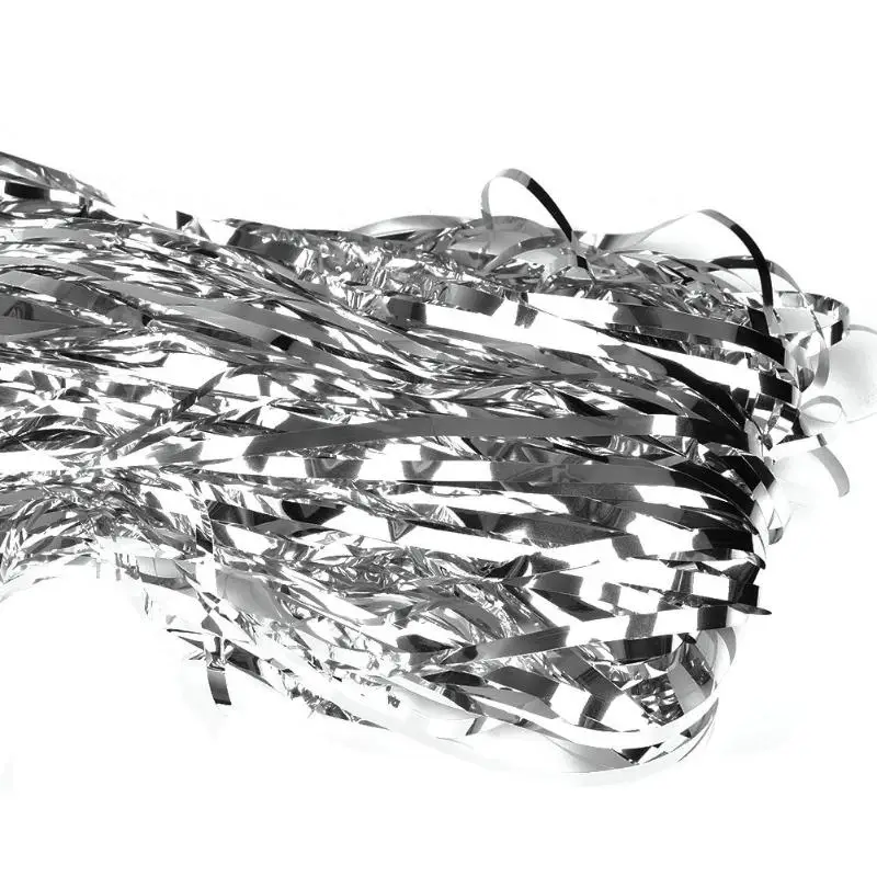 Серебристая/разноцветная занавеска из фольги с блестками 2 м свадебный фон