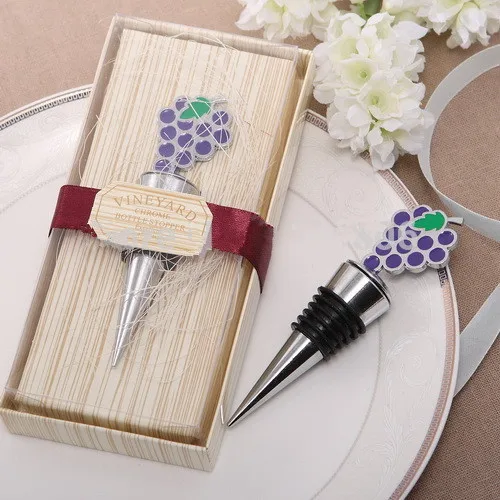 

300PCS/LOT Vineyard Grapes Wine Bottle Stopper Wedding Party Favors Gifts