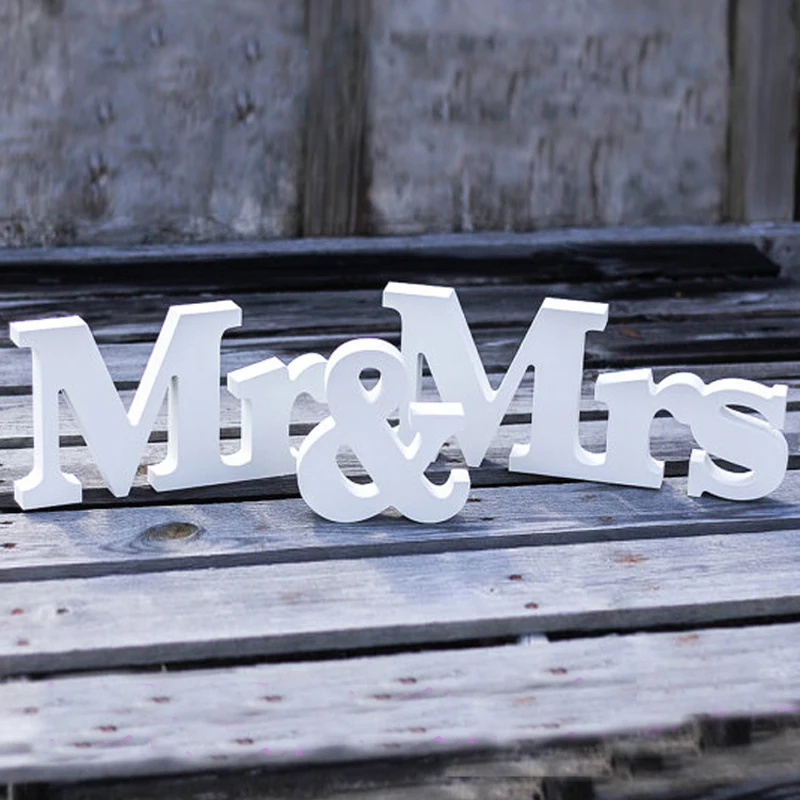 Свадебный знак Мистер и миссис 3 шт./партия Большие буквы украшение для свадебной