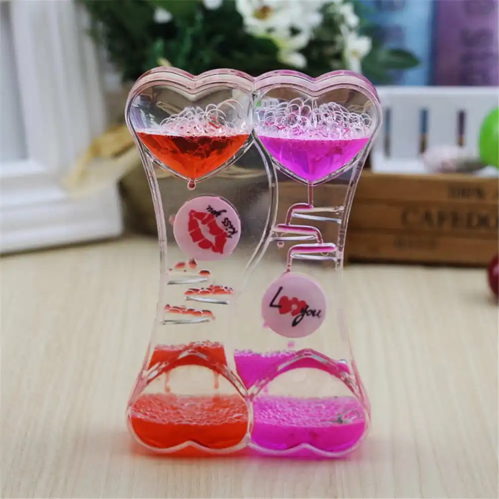 Горячая 1 шт. Жидкие песочные часы динамические прозрачные капли масла таймер