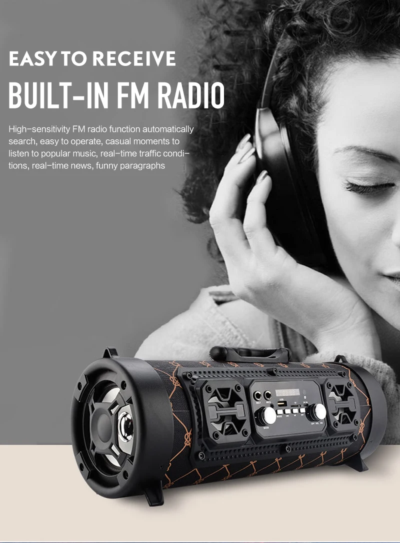 15 Вт Портативный Открытый Bluetooth 4,2 динамик fm-радио USB автомобильный сабвуфер HD объемный стерео беспроводной динамик поддержка TF AUX Mic MP3