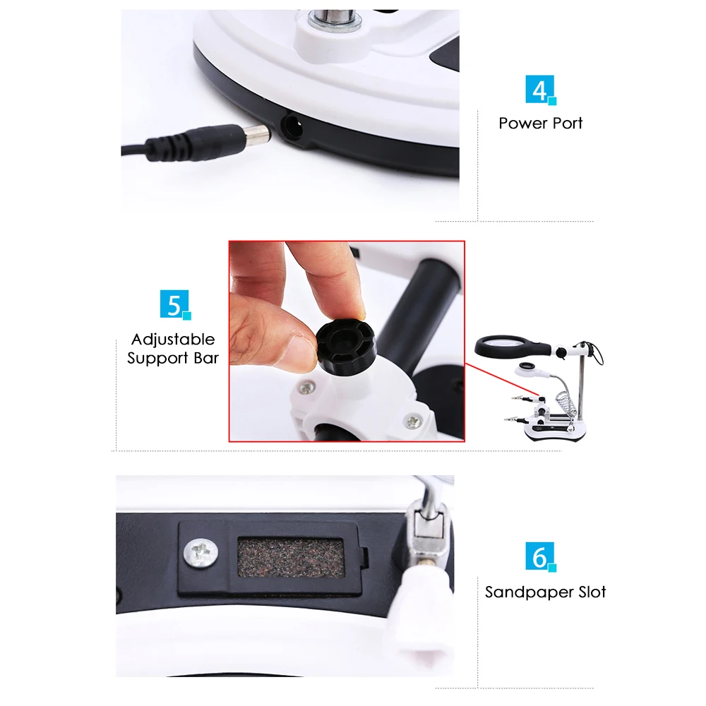 PCB паяльная настольная Лупа светодиодные световые лупы паяльник Вспомогательный