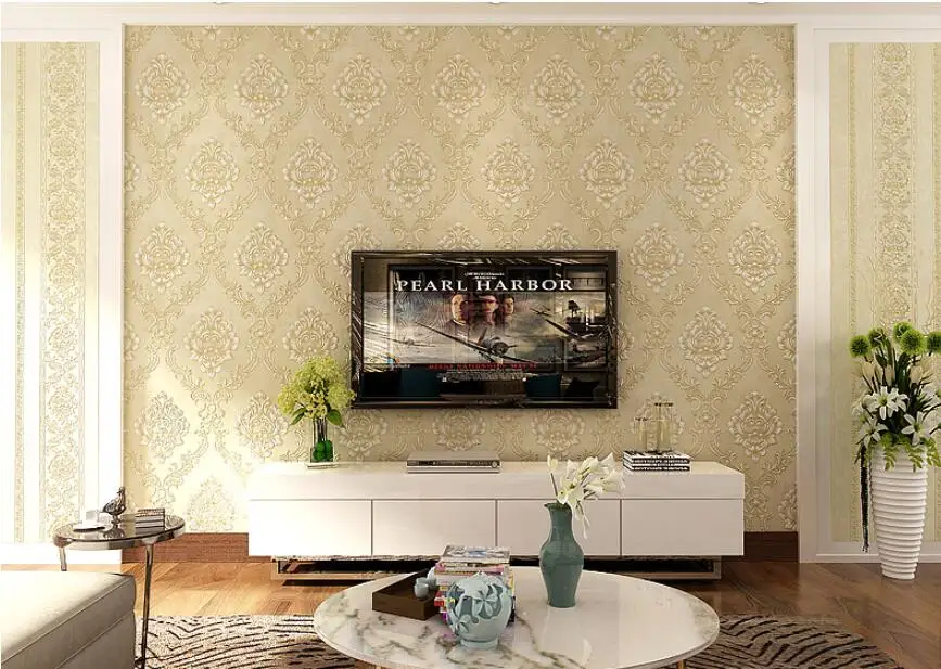 3D рельефные полосы, настенное украшение из бумаги для дома, европейские нетканые обои для гостиной, спальни, дамасский фон