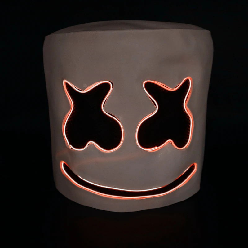 F0001-Orange Маска диджея Зефирное лицо маски с подсветкой DJ marshmello шлемы косплей для хеллоуина и карнавала опора для marshmello праздничные Вечерние - Цвет: F0001-Orange