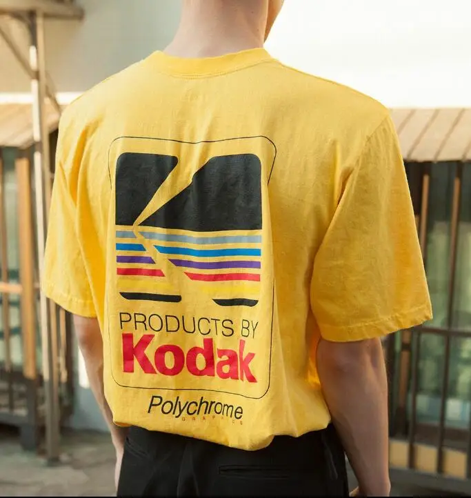 2022 Summer Men Women Tee INS Korea Retro Loose Wild Kodak Letter Short-sleeved KODAK Cotton T shirt Oversized Teops