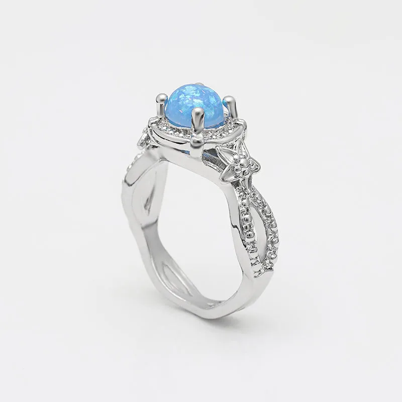 Красивые кольца Floewr Fire Opal для женщин свадебные ювелирные изделия элегантные