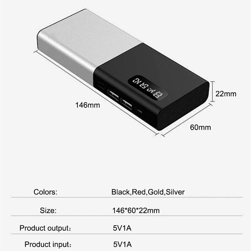Diy 5*18650 Держатель батареи Чехол для 18650 5 в банк питания USB светодиодный