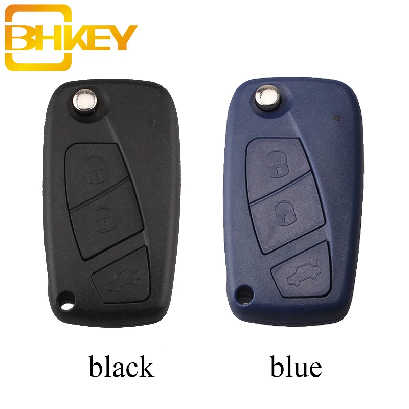 BHKEY 3 кнопки дистанционного ключа оболочки для Fiat 500 Panda Idea Punto Stilo Ducato Uncut SIP22 замена лезвия брелок