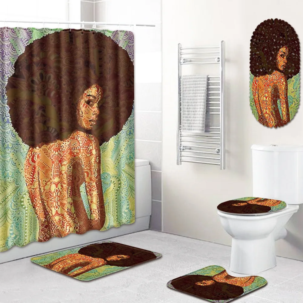 Новый комплект из 5 предметов в африканском стиле Женский коврик для ванной