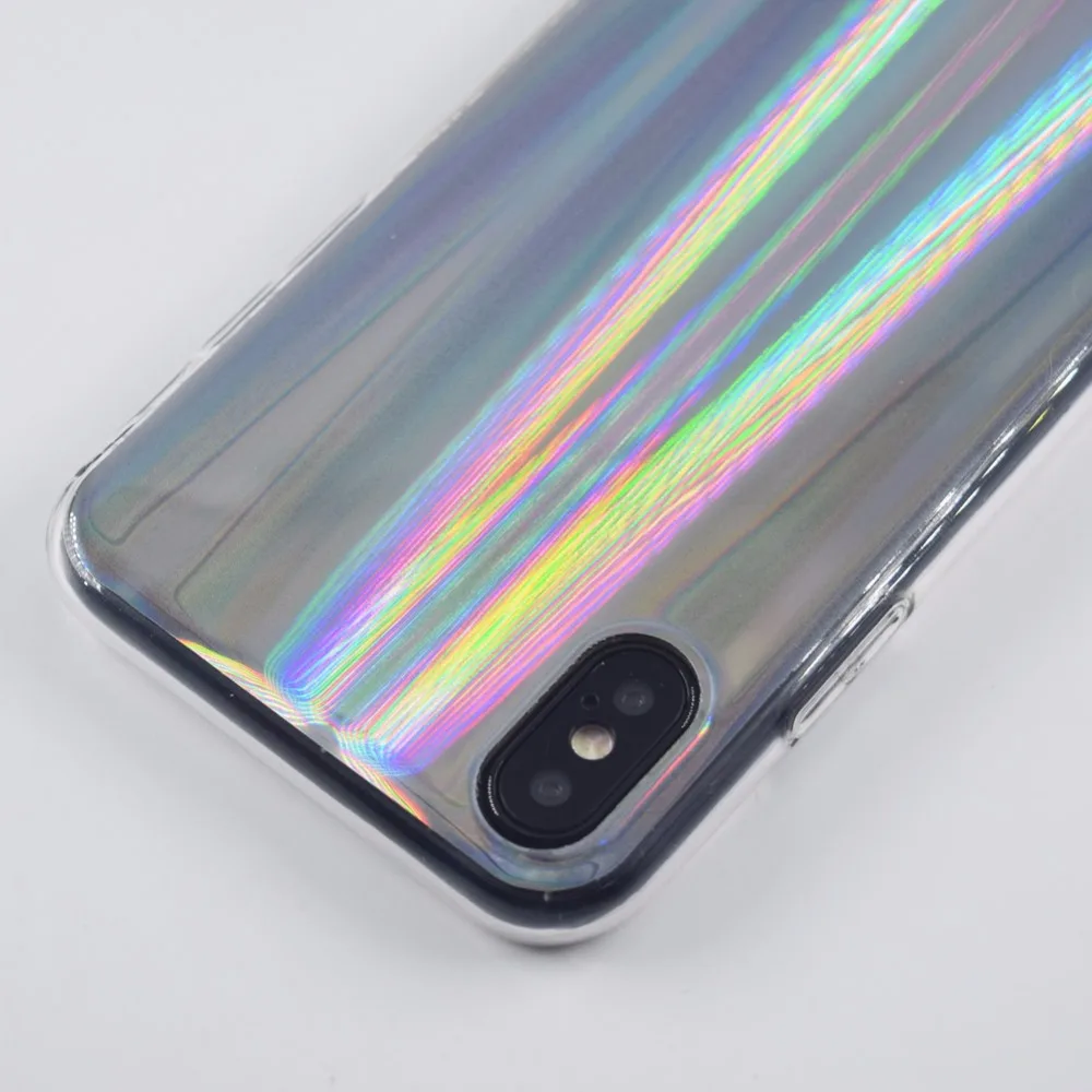 Голографический Радужный чехол для телефона с лазерным лучом Facever iPhone X 10 5 8 дюйма