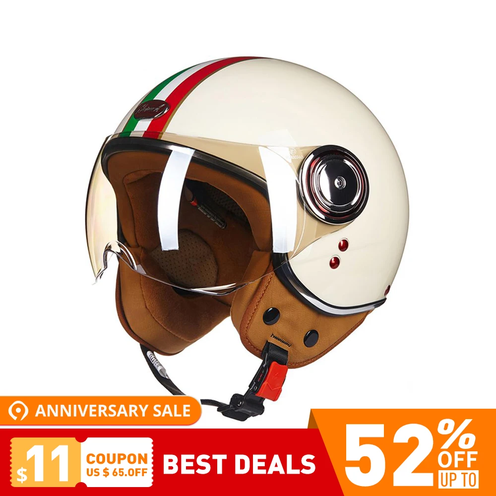 BEON Новый Ретро мотоциклетный шлем винтажный Кафе Racer Chopper Crash мотоцикл Мото для